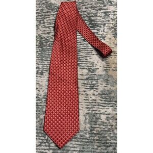 Como House silk tie Made In Italy Red Geometric